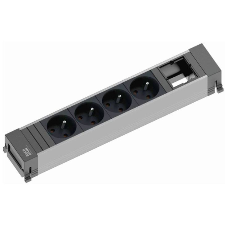 Électrification des bureaux et gestion des câbles - Bachmann - POWER FRAME powerstrip 5 modules (4x UTE + 1 MOD VIDE) + 0,2m GST18 - 916.1109