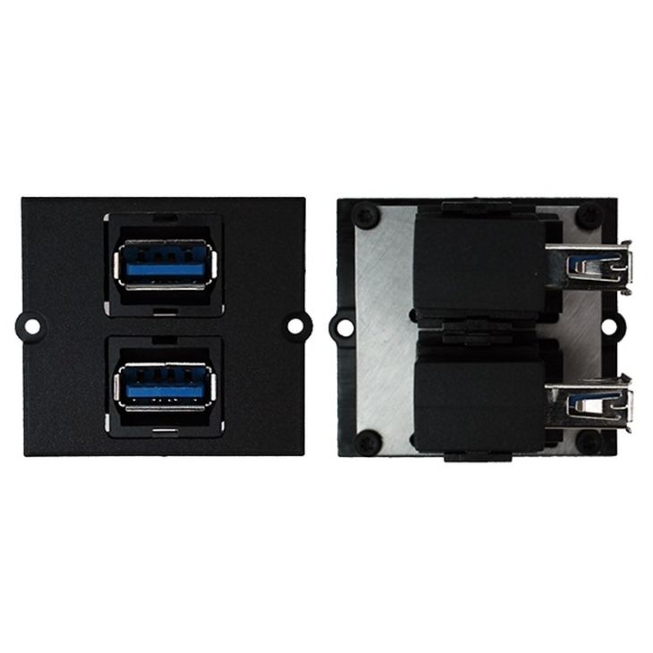 Électrification des bureaux et gestion des câbles - Bachmann - Cadre 2xUSB A/A 90° - 917.059