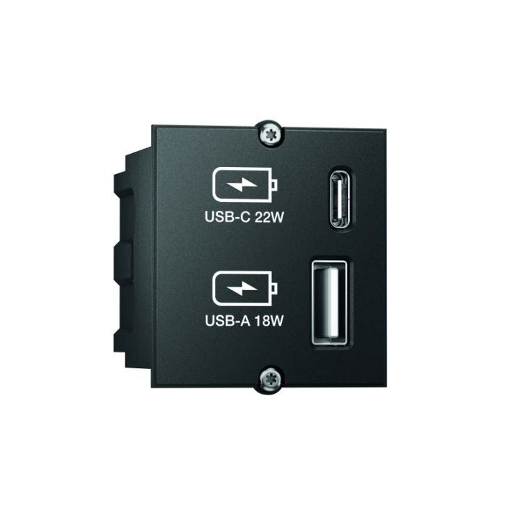 Kantoor elektrificatie en kabelmanagement - Bachmann - USB A&C Charger Custom Module - 917.227