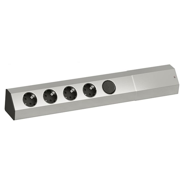Électrification des bureaux et gestion des câbles - Bachmann - Kitchen outlet wall/cornerAlu profile, Switch - 4xshuko - 923.007