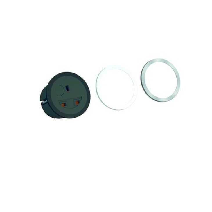 Électrification des bureaux et gestion des câbles - Bachmann - PIX (1x UK) avec 3 anneaux noir/blanc/inox + 2 mtr cable - 926.007