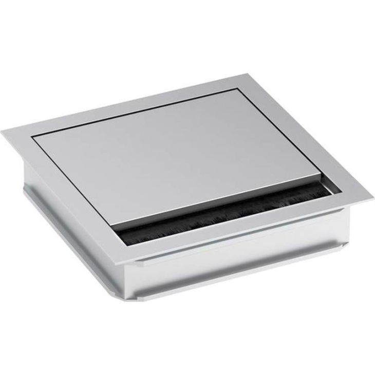 Kantoor elektrificatie en kabelmanagement - Bachmann - kabeldoorvoer hoekig geanodiseerd alu 120 x 120 mm - 930.310