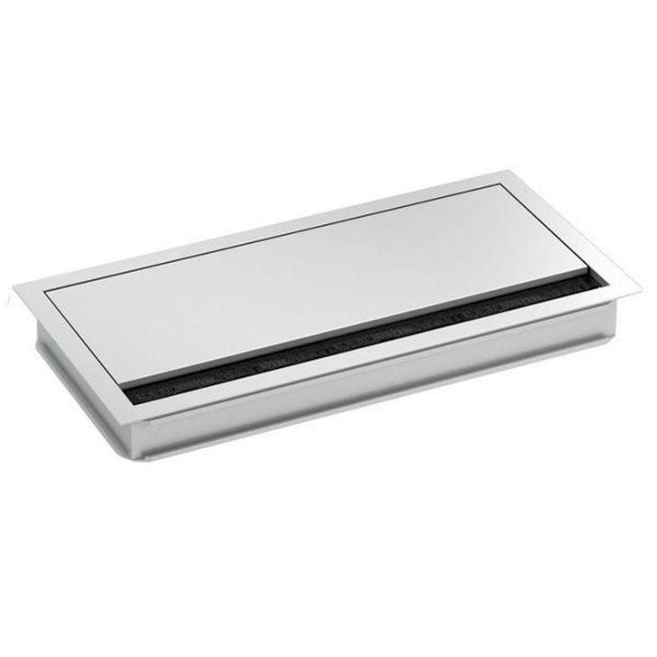 Kantoor elektrificatie en kabelmanagement - Bachmann - kabeldoorvoer hoekig geanodiseerd alu 240 x 120 mm - 930.320