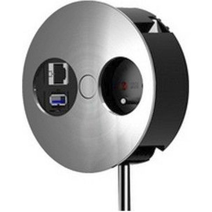 Électrification des bureaux et gestion des câbles - Bachmann - TWIST 1xUTE+1xRJcat6+1xUSB3.0 A/Amod Chrome mat (931006) - 931006