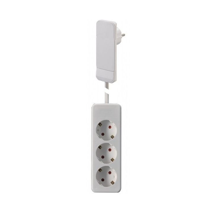 Stekkers, schakelaars en stopcontacten - Bachmann - SMART PLUG stekker UTE compatibel (SHUKO) met kabel 1,5m en powerstrip met 3 stopcontacten (SHUKO) wit - 933.007