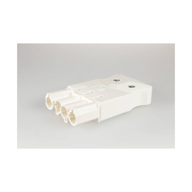 Électrification des bureaux et gestion des câbles - Adels - AC166 GSTF fiche mâle plat, 4-pôles, 2,5 mm², blanc - AD162654