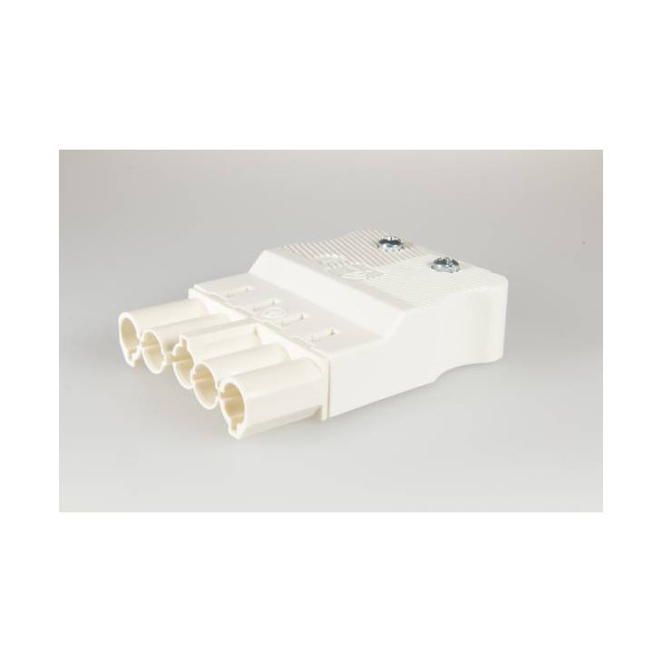 Électrification des bureaux et gestion des câbles - Adels - AC166 GSTF fiche mâle plat, 5-pôles, 2,5 mm², blanc - AD162655