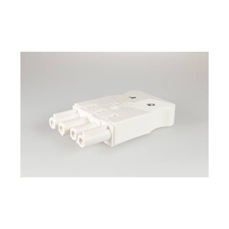Kantoor elektrificatie en kabelmanagement - Adels - AC166 GBUF koppelstekker  vlak, 4-polig, 2,5 mm², wit - AD165654