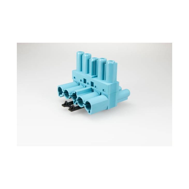 Électrification des bureaux et gestion des câbles - Adels - AC166 GVT 3 splitter, 5-pôles, 1 in 2 out bleu pastel, DALI - AD18078