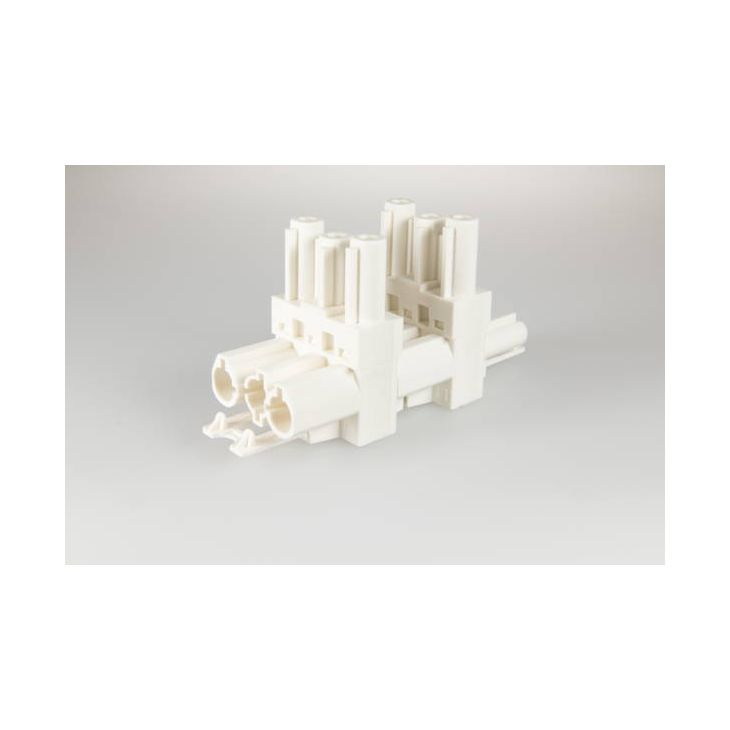 Kantoor elektrificatie en kabelmanagement - Adels - AC166 GVT 4 Splitter, 3-polig, 1 in 3 uit, wit - AD18085