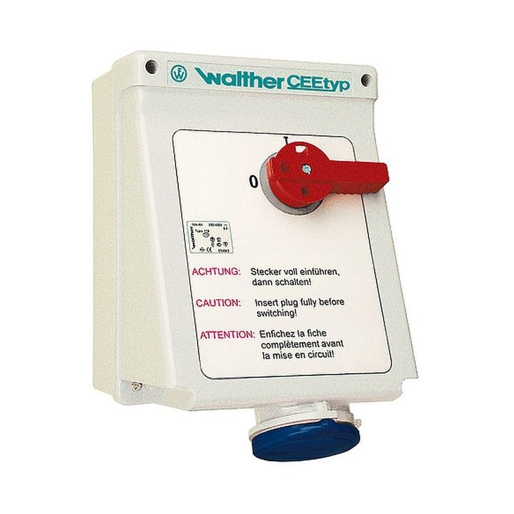 Fiches, interrupteurs et prises de courant - Walther Werke - Wandsteckdose 32A 3P 400V 9h IP44 - AE130309