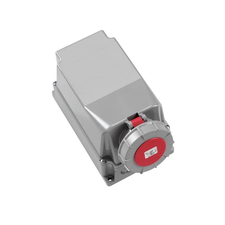 Stekkers, schakelaars en stopcontacten - ABL - CEE wandcontactdoos, IP67, 63A, 4-polig, 400V, 6h, rood - D43S37
