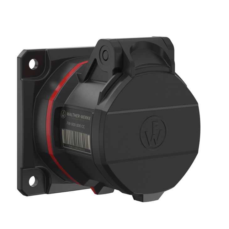 Fiches, interrupteurs et prises de courant - Walther Werke - NEO Prise murale droite 16A 4P 3h IP54 400-440V avec connexion à vis - FW410403CC