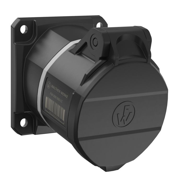 Fiches, interrupteurs et prises de courant - Walther Werke - NEO Prise murale coudée 16A 5P 1h IP54 1000V avec pince à ressort - FW511501CC