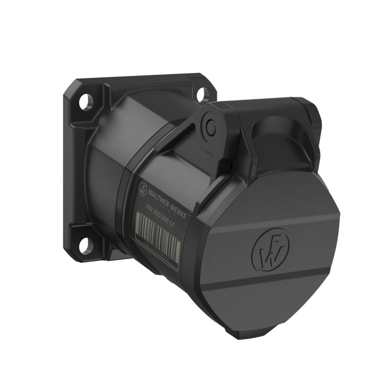 Fiches, interrupteurs et prises de courant - Walther Werke - NEO Prise murale coudée 16A 4P 7h IP54 500V avec pince à ressort - FW512307CC