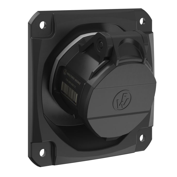 Fiches, interrupteurs et prises de courant - Walther Werke - NEO Prise murale coudée 16A 4P 1h IP54 1000V avec pince à ressort - FW512401CC