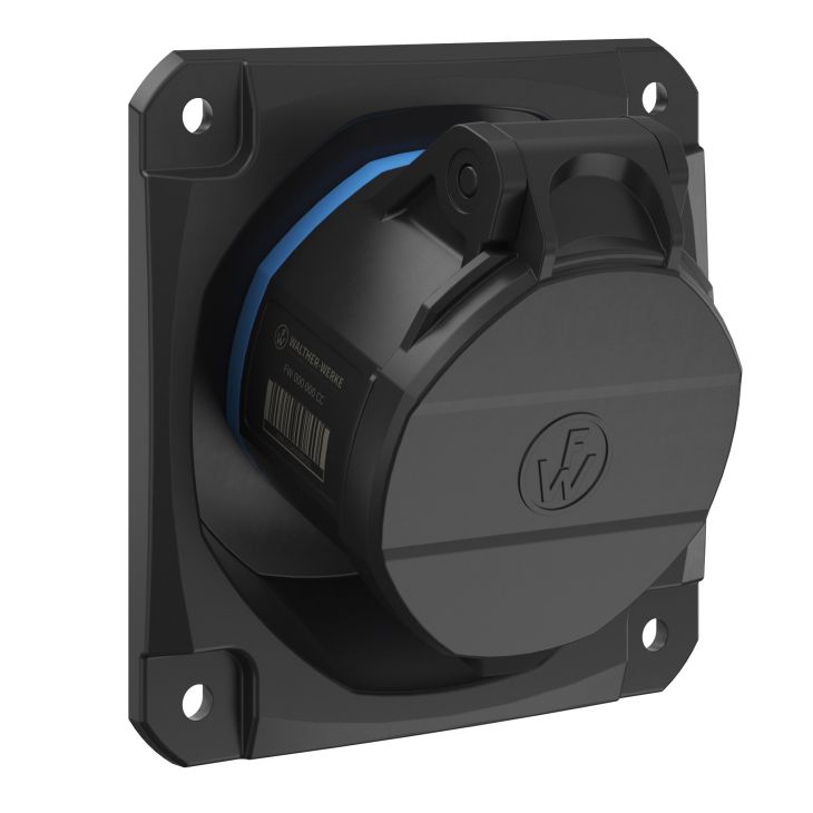 Stekkers, schakelaars en stopcontacten - Walther Werke - NEO Opbouwstopcontact Schuin 16A 5P 9h IP54 230V met veerklem - FW512509CC