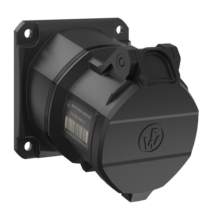 Fiches, interrupteurs et prises de courant - Walther Werke - NEO Prise murale coudée 32A 4P 7h IP54 500V avec pince à ressort - FW531407CC