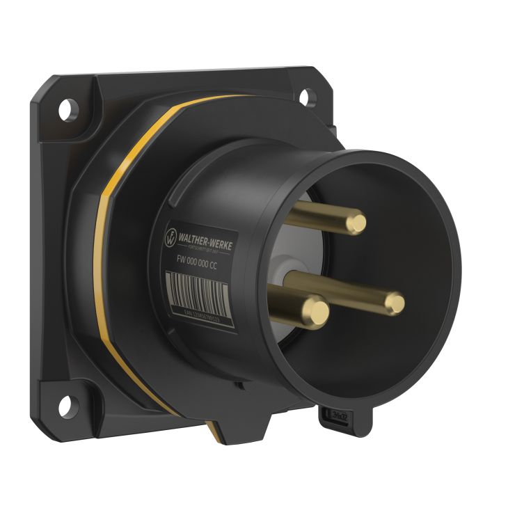 Stekkers, schakelaars en stopcontacten - Walther Werke - NEO Toestelstekker Recht 32A 3P 4h IP54 130V met veerklem - FW631304CC