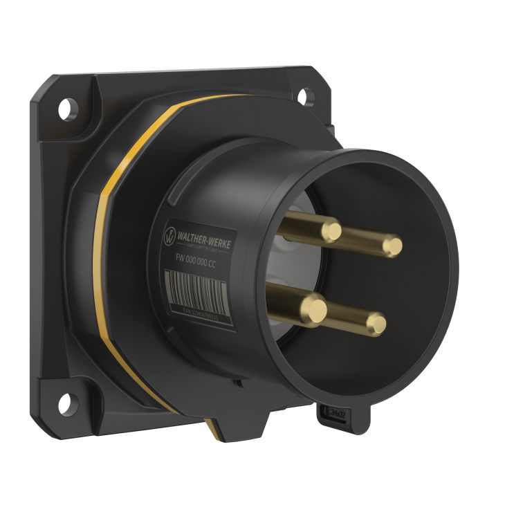 Stekkers, schakelaars en stopcontacten - Walther Werke - NEO Toestelstekker Recht 32A 4P 4h IP54 130V met veerklem - FW631404CC