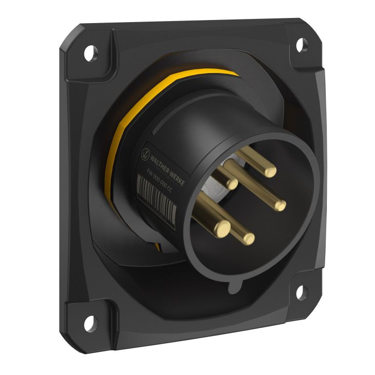 Fiches, interrupteurs et prises de courant - Walther Werke - NEO Socle connecteur mural Incliné 16A5P 4h IP54 130V avec pince à ressort - FW712504CC