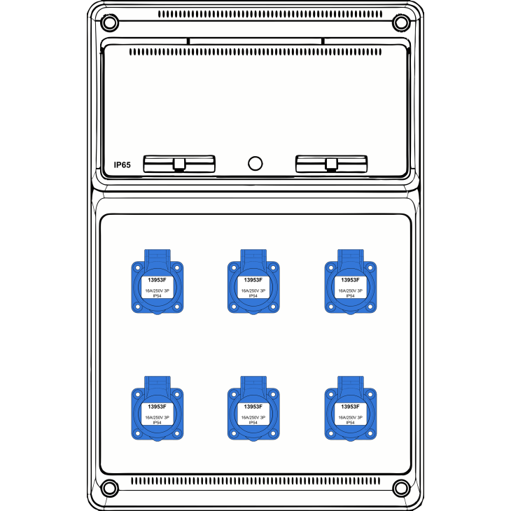 Matériel d'installation - Famatel - Boîte murale combi Large - 6x mono 230V - int + disj (3) - 10kA - FWC-L-05-10kA
