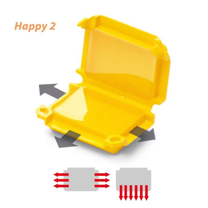 Matériel d'installation - Raytech - HAPPY 2 Gelbox Line IPX8/IMQ 53x39x24 (1 pc - blister, jaune) - HAPPY2