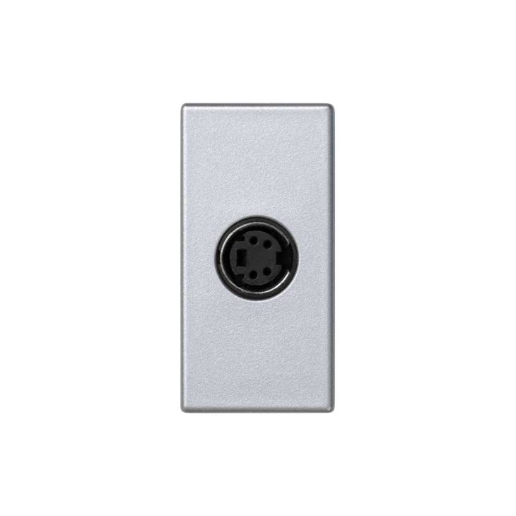 Stekkers, schakelaars en stopcontacten - Simon - K45 plaat 1/2 mech met 1 connector S-Vidéo vrouw Schroefaansluiting Alu - K103B/8