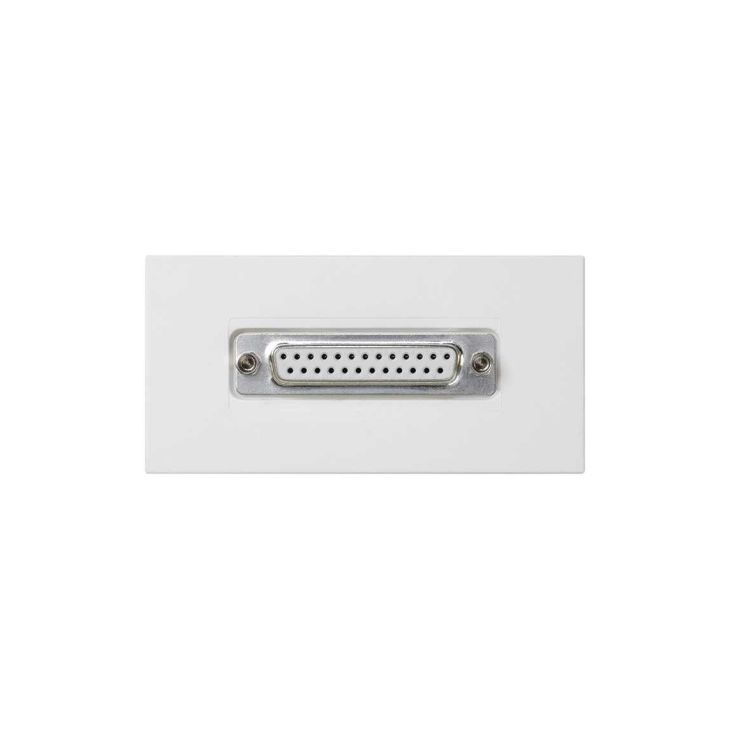 Stekkers, schakelaars en stopcontacten - Simon - K45 plaat 1/2 mech met 1 contrastekkerSub-D 25 Parallelle Wit - K104A/9