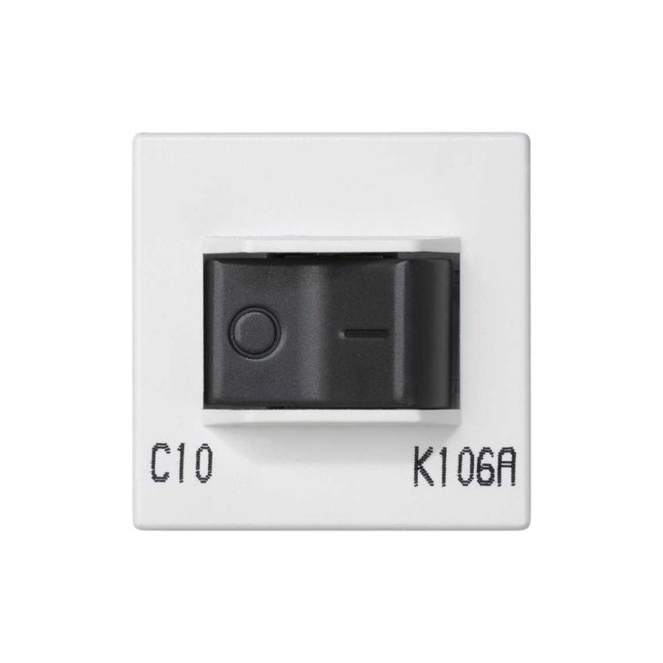 Fiches, interrupteurs et prises de courant - Simon - K45 Plaque avec disjoncteur 10A - Blanc neige - K106A/9