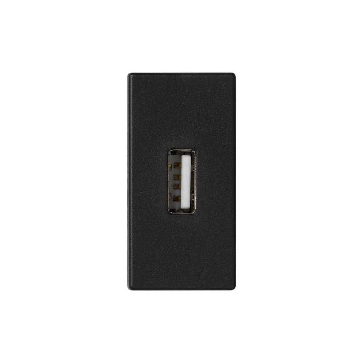 Stekkers, schakelaars en stopcontacten - Simon - K45 plaat 1/2 mech met 1 connector USB type A vrouw schroe - K128B/14