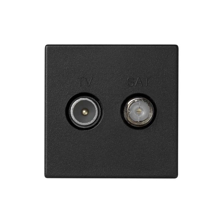 Fiches, interrupteurs et prises de courant - Simon - K45 Plaque avec prise TV unique, connecteurs IEC mâle avec SAT - K130A/14