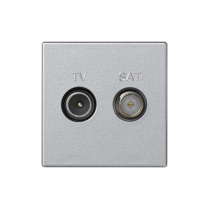 Fiches, interrupteurs et prises de courant - Simon - K45 Plaque avec prise TV unique, connecteurs IEC mâle avec SAT - K130A/8