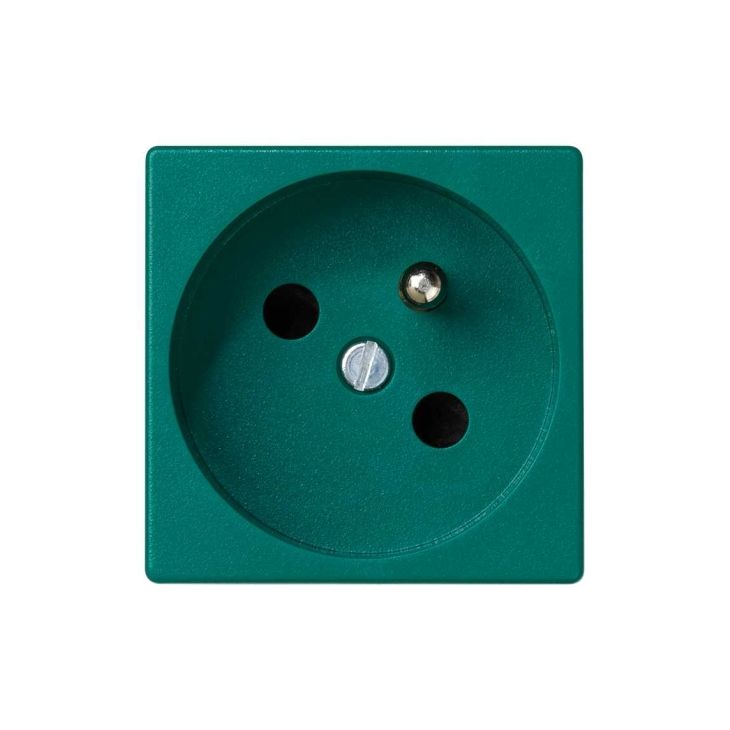 Fiches, interrupteurs et prises de courant - Simon - K45 Prise de courant 2P avec T conn.rapide vert. - K22/27