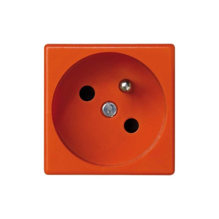 Fiches, interrupteurs et prises de courant - Simon - K45 Prise de courant 2P avec T conn.rapide orange. - K22/7