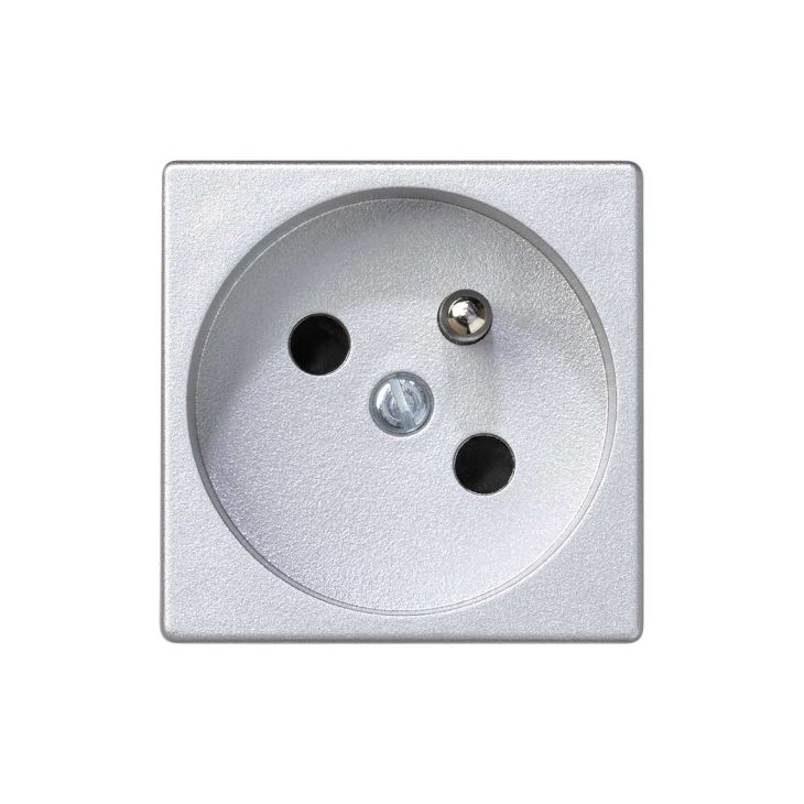 Stekkers, schakelaars en stopcontacten - Simon - K45 Stopcontact 2P+A met veerklemmen Alu - K22/8