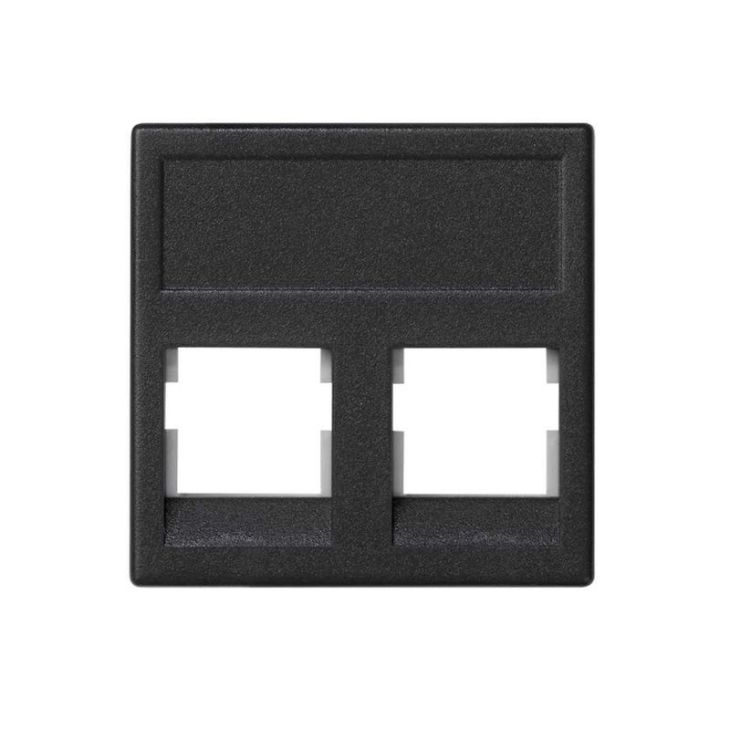 Fiches, interrupteurs et prises de courant - Simon - K45 Plaque VDM sans volet anti-poussiére pour 2 connec - KB076/14