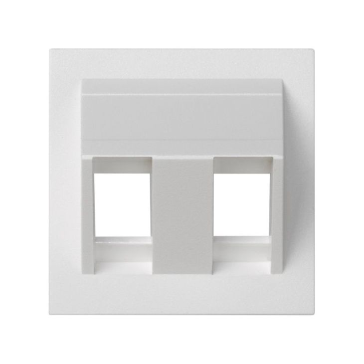 Stekkers, schakelaars en stopcontacten - Simon - K45 Schuine plaat VDM voor 2 x connectoren SC Optische vezel - KB74/9