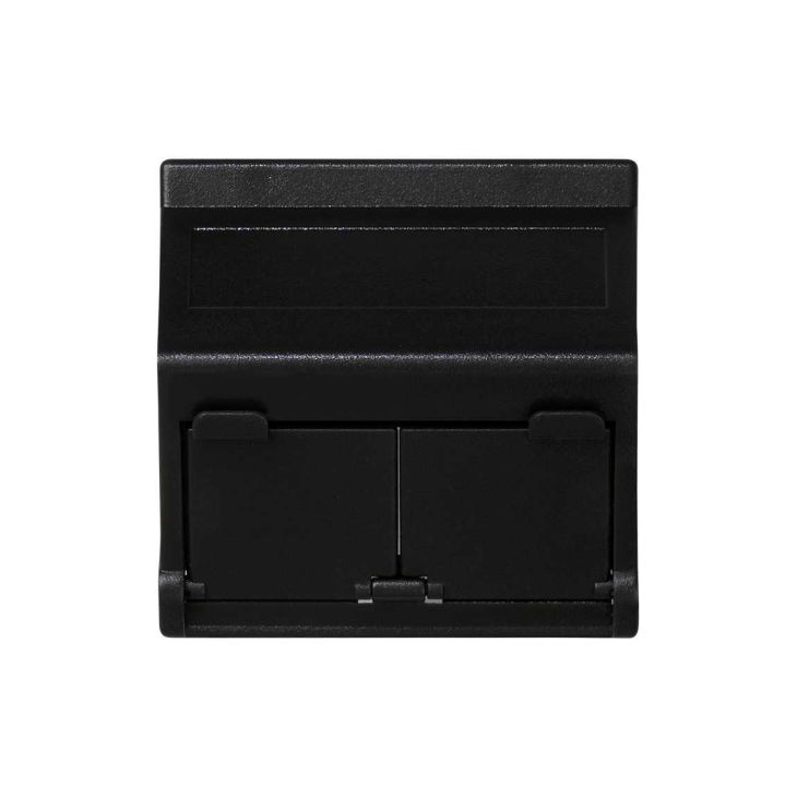 Fiches, interrupteurs et prises de courant - Simon - K45 Plaque VDM Incliné avec volet 2 x Modules MD - Gris gra - KB80/14