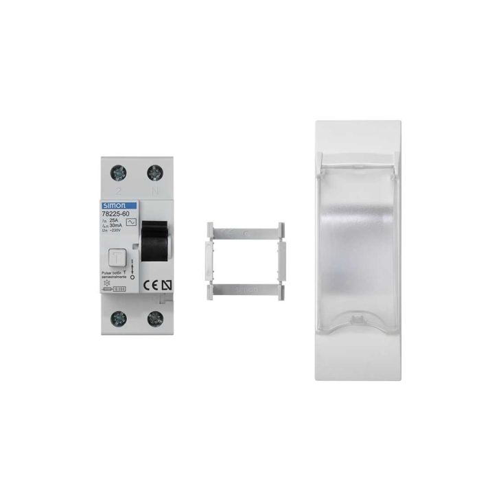 Fiches, interrupteurs et prises de courant - Simon - K45 Plaque 3 mécanismes avec différentiel de 25A - Blanc nei - KF04C/9
