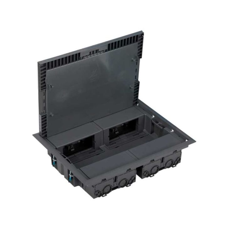 Kantoor elektrificatie en kabelmanagement - Simon - K45 CIMA-vloerdoos voor schuine mechanismen K45 vierkant, 8 bred - KF400/1