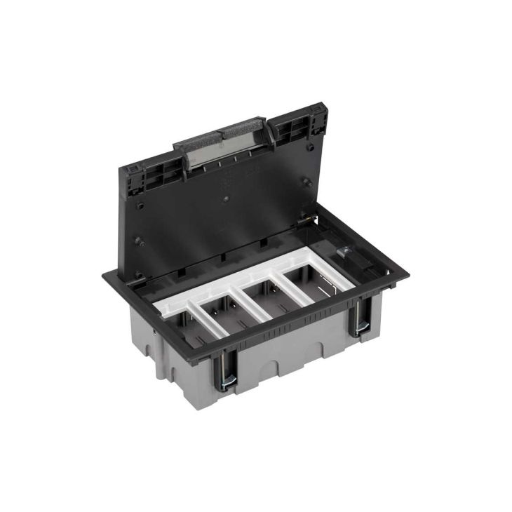 Kantoor elektrificatie en kabelmanagement - Simon - K45 vloerdoos 8XK45 70mm diep - grafietgrijs - KF870/14