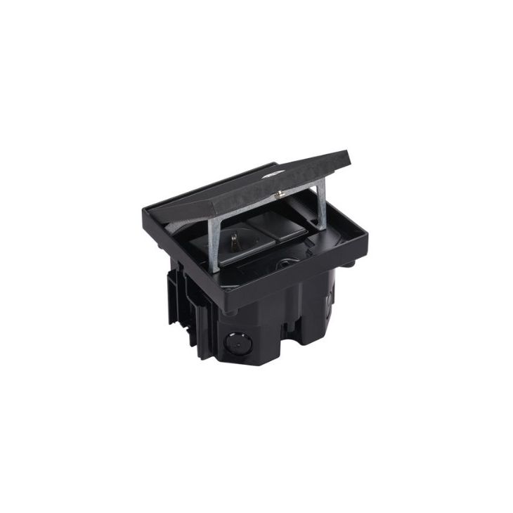 Kantoor elektrificatie en kabelmanagement - Simon - IP66 Kit vloerdoos zwart met stopcontact en USB-C charger, incl. inbouwdoos volle vloer - VDESIMFB132