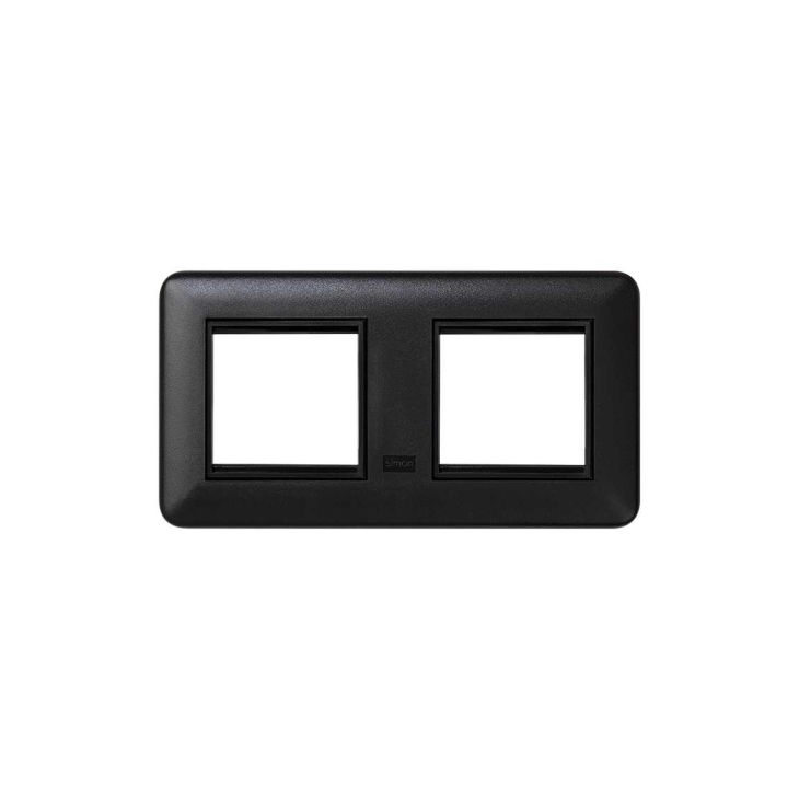 Fiches, interrupteurs et prises de courant - Simon - K45 Cadre avec support 2x K45 - Gris graphite - KR445/14