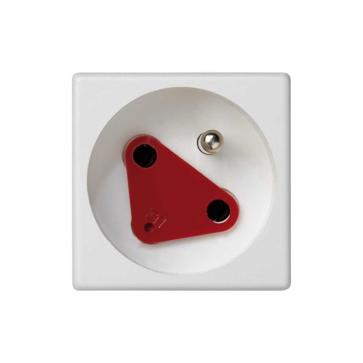Fiches, interrupteurs et prises de courant - Simon - K45 Prise de courant 2P avec T K45 connexion rapide avec détrompeur - Bl - KS22/9