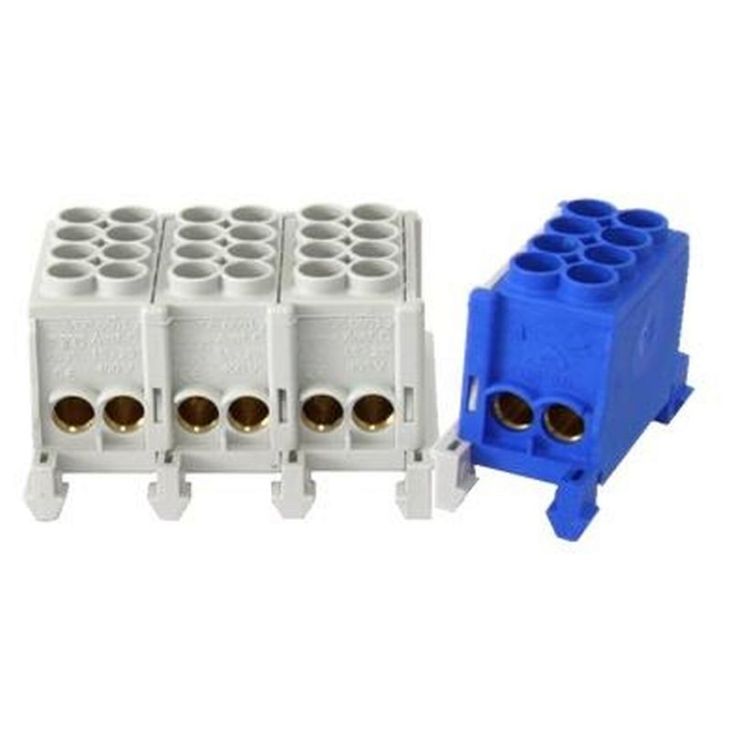 Installatiemateriaal - KL, EMBT, Hoofgeleider Klem 4-pole, 4x 25mm², Grijs/Blauw, - KS254N