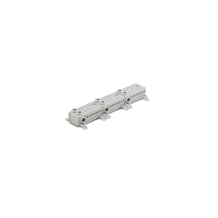 Installatiemateriaal - ECB verdeelblok, 1-polig, (6x 2,5-16mm² + 42x 0,5-4mm²), grijs - KS743