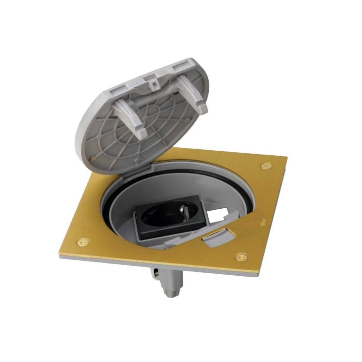 Électrification des bureaux et gestion des câbles - Simon - K45 Porte-mécanisme fermeture manuel avec 1 prise avec 1x pour RJ 45 laiton - KSE20U/23/71