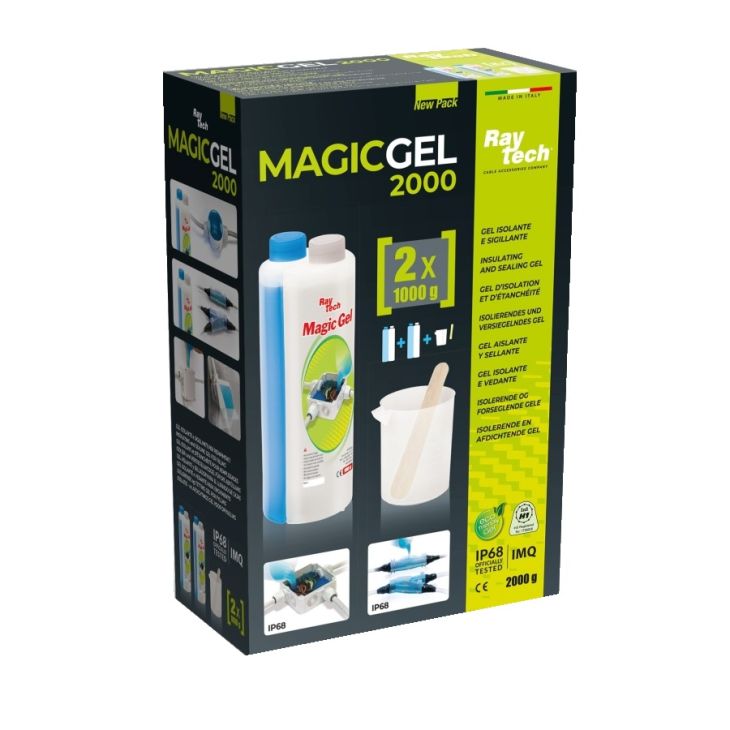 Matériel d'installation - Raytech - Magic Gel 2L IP68/IMQ (2 bouteilles , 1 mesurette, 1 palette de mélange) - MAGICGEL2L
