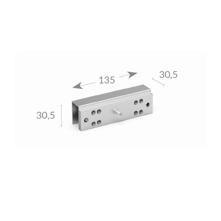 Deurcommunicatie en toegangscontrole - Openers and closers - "U" support voor installatie op Glas deurs (max 12mm) voor Basic Magnet MEX100 - MHAX180
